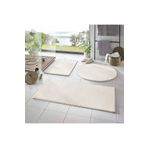 SERİA HALI Sarar Post 3'lü Banyo Halısı (60X100, 40X60, 60X60 YUVARLAK) Peluş Post Halı Klozet Takımı Krem