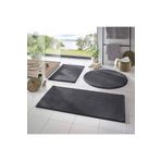 SERİA HALI Sarar Post 3'lü Banyo Halısı (60X100, 40X60, 60X60 YUVARLAK) Peluş Post Halı Klozet Takımı Siyah