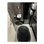 SERİA HALI Yıkanabilir Saçaklı Kaymaz Dot Taban Yumuşak Peluş Banyo Paspası 2'li Set 60x100ve40x60cm