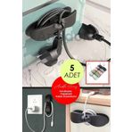 Serin Bardak 5 Adet Yapışkanlı Airfryer Kablo Sabitleyici Düzenleyici Çok Amaçlı Kablo Tutucu Kablo Toparlayıcı
