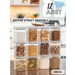 Serin Bardak Etiketli 12 Adet Vakumlu Mega Boy Baharatlık 500 ML