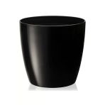 Serinova 22 Litre 34X30cm Siyah Tabaksız Parlak Plastik Yakut Saksı No5