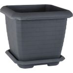 Serinova Hisar Kare Saksı 3 No 25,5 Lt. - Antrasit - 370X370X335