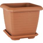Serinova Hisar Kare Saksı 3 No 25,5 Lt. - Kiremit - 370X370X335