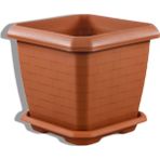 Serinova Hisar Orta Boy Kare Plastik Saksı 25 Lt – Meyve Fidanı ve Çiçekler için Hafif ve Dayanıklı, 37x33,5 cm