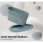 Serinova Saksı Oval Dantel, No:1, 3.7 L, 28X13X14.5 Cm, Beyaz - SERİNOVA - Renkli