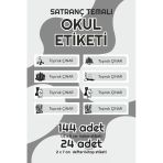 Serisan Satranç Temalı İsimli Okul Etiketi Defter Kalem Kitap Sticker Seti