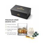 Serisi 350 cc Kristal Viski Bardağı Granit Viski Taşı Seti Premium Hediye Kutulu - Option-1 - 0 - Siyah
