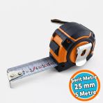 Şerit Metre 5 Metre 25 Mm Darbeye Dayanıklı Kilitli Profesyonel Ölçü Aleti