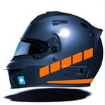 Şerit Tasarımlı Motosiklet Kask Sticker Reflektif, Floresan, Düz, Özel Renkler Çınar Extreme Alev Turuncusu