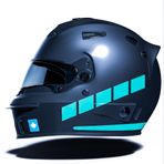 Şerit Tasarımlı Motosiklet Kask Sticker Reflektif, Floresan, Düz, Özel Renkler Çınar Extreme Nane Yeşili