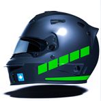 Şerit Tasarımlı Motosiklet Kask Sticker Reflektif, Floresan, Düz, Özel Renkler Çınar Extreme Orman Yeşili