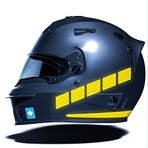 Şerit Tasarımlı Motosiklet Kask Sticker Reflektif, Floresan, Düz, Özel Renkler Çınar Extreme Reflektif Koyu Sarı