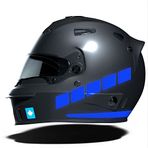 Şerit Tasarımlı Motosiklet Kask Sticker Reflektif, Floresan, Düz, Özel Renkler Çınar Extreme Reflektif Mavi