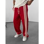 Şeritli Kırmızı Erkek Baggy Pantolon Coc1060