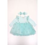 Serkon Fitilli Tüllü Bebek Elbise 0558 - Mint - 9 - 12 Ay