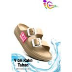 Sermoda Çift Toka Hafif Eva Yazlık Plaj Çocuk Terliği Havuz Terliği Lavabo Terliği Lm Vizon