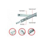 Serra 17 mm 27cm Gömme Ince Teleskopik Bilyeli Dolap Çekmece Rayı