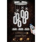 Serra 6li Krom 3 Renk LED Isıklı Salon Oturma Odasi Avize