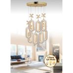 SERRA 8Lİ GOLD 3 Renk LED ISIKLI SALON MUTFAK OTURMA ODASI ANTRE AVİZE - Altın