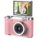Serreha 4K Dijital Kamera LK007 8x Zoom, Otomatik Odaklama ve Ccd Sensörü ile – Kompakt Vlog Kamerası (Sd Kart- Kart Okuyucu Hediye) - Pembe