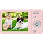 Serreha 4K Ultra Hd Vlogging Kamera - 64 Mp Dijital Fotoğraf Makinesi (12X Optik + 16X Elektronik Zoom, 64 GB Hafıza Kartı Dahil) - Pembe