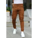 Serseri Erkek Paça Lastikli Taba Kargo Cepli Pantolon