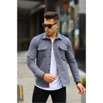 Serseri Jeans Erkek Çift Cep Mint Yeşili Taktik Kumaş Paraşüt Gömlek - XL - Gri