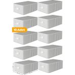 Serstil 10 Adet Antrasit Çizgili Büyük Boy Baza Altı ve Çekyat Hurç - 65X45X22 cm - Organizer. - 45 x 65