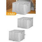 Serstil 2 Adet - Mini Boy Gri Benekli Kıyafet / Nevresim Hurcu - 45X40X30 cm - 75 x 45