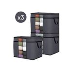 Serstil 3 Adet - Antrasit Gri Yorgan Yastık Hurcu 70X40X40