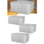 Serstil 3 Adet - Maxi Boy Gri Benekli Yastık/Battaniye Hurcu - 70X45X40 Cm
