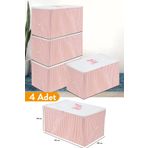 Serstil 4 Adet - Orta Boy Pembe Çizgili Hurç 63 X 40 X 34 Cm