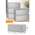 Serstil 5 Adet - Küçük Boy Baskı Detaylı Gri Benekli Hurç 52 X 28 X 21 Cm
