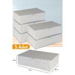 Serstil 5 Adet - Mega Boy Baza Altı Antrasit Çizgili Hurç 74 X 46 X 22 Cm