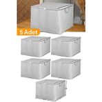 Serstil 5 Adet - Mini Boy Gri Benekli Kıyafet / Nevresim Hurcu - 45X40X30 cm - Lacivert - 75 x 45
