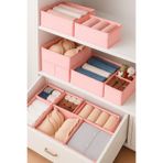 Serstil 6'lı Çekmece Içi Düzenleyici Organizer Set - Çok Amaçlı Dolap Içi Kutu Seti - Pembe Benekli
