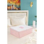Serstil Büyük Boy Baza Altı Pembe Çizgili Hurç 62 x 46 x 22 cm - Sarı