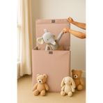 Serstil Kapaklı Katlanabilir Puantiyeli Pembe 60 Litre Çamaşır Sepeti 40 x 30 x 50 cm