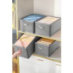 Serstil Kıyafet Saklama Kutusu Organizer 45x25x20cm - Gri Benekli