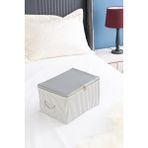 Serstil Mini Boy Antrasit Çizgili Hurç 30 x 22 x 18 cm - Beyaz - Gri