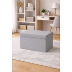 Serstil Orta Boy Kapaklı Kutu Hurç – Kıyafet Battaniye Saklama Kutusu Organizer 50x40x30 cm - Gri
