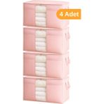 Serstil Pencereli Yastık Yorgan Hurcu 75 x 40 x 40 cm Pembe Benekli Polipropilen Malzemeden Dayanıklı