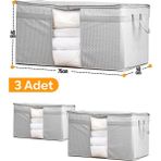 Serstil Pencereli Yastık Yorgan Hurcu 75 x 40 x 40CM - Gri Benekli - 3 Adet - 40 x 40 cm