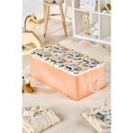 Serstil Safari Animals Serisi Küçük Hurç -Fermuarlı Çocuk Odası Düzenleme Kumaş Saklama Organizer 52X28X21CM - Turuncu - 52 x 21