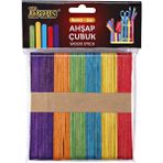 Sert Kırtasiye Ahşap Geniş Renkli Dil Çubuğu Abeslang 50'li Paket