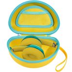 Sert kulaklık kılıfı, Beats Solo 4/Studio Pro/Solo 3/Studio 3/Solo 2/Over Ear kulaklık için taşıma kablosu çantası ile birlikte saklama çantası ile seyahat için (sadece kutu) (sarı)