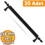 (Sert Plastik) 20 Adet Polavit 128 Mm Siyah Mobilya Mutfak Çekmece Dolap Dolabı Kulpu Kulbu Kulpları