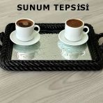 Sert Plastik Dikdörtgen Sunum Tepsisi, Dayanıklı Ve Şık Servis Çözümü