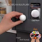 Sert Plastik Düğme Yuvarlak Top Çizgili Beyaz Dolap Mobilya Mutfak Dolabı Çekmece Kulbu Kulpu Kulplar